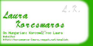 laura korcsmaros business card